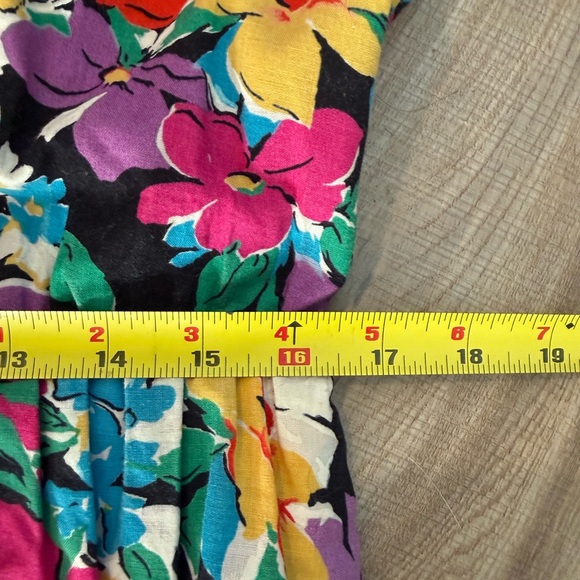 Vintage 80s 90s Floral Peplum Collared Dress Cotton 10 Medium Large Cottagecore - Picture 12 of 12